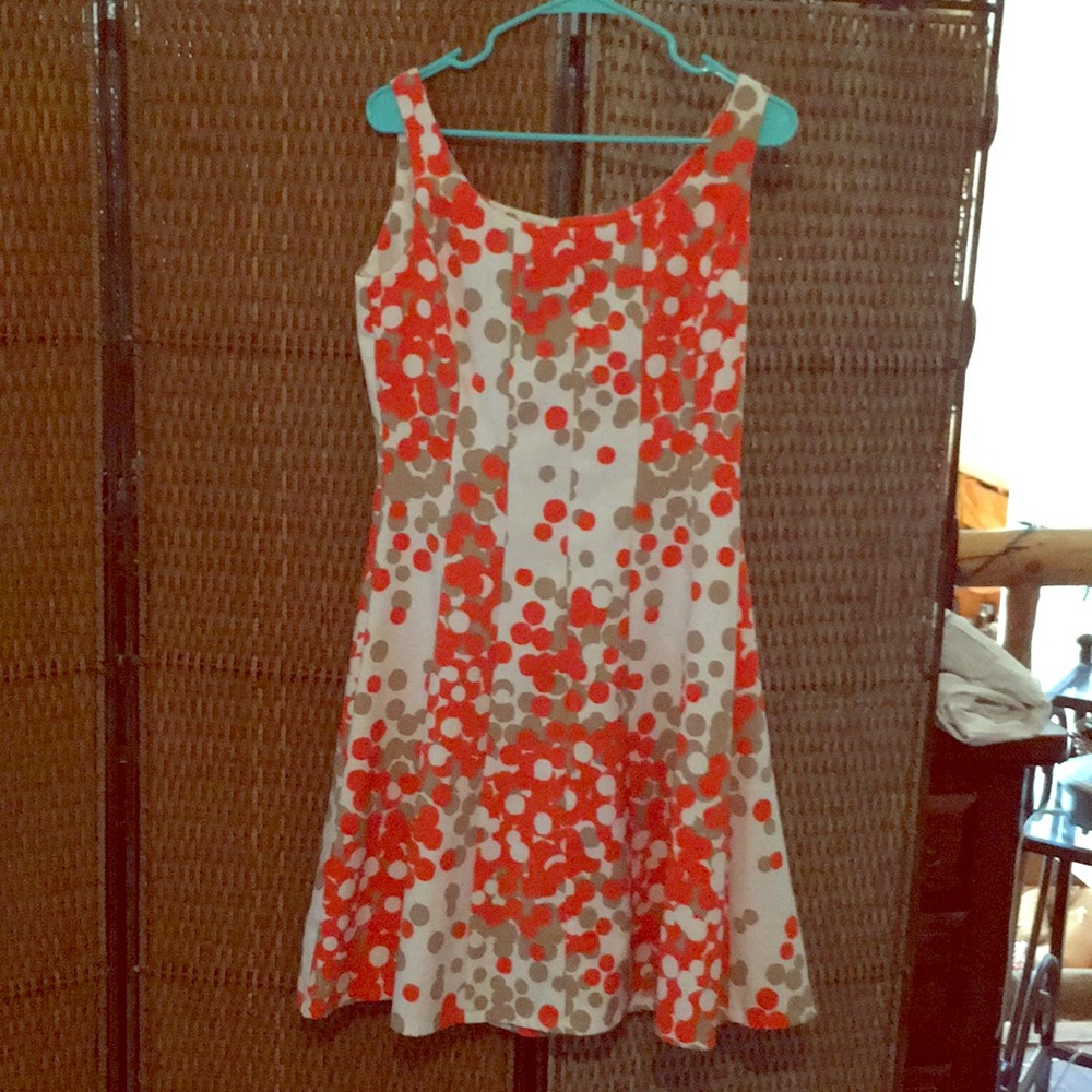 Great fit and flare sleeveless polka dot dress